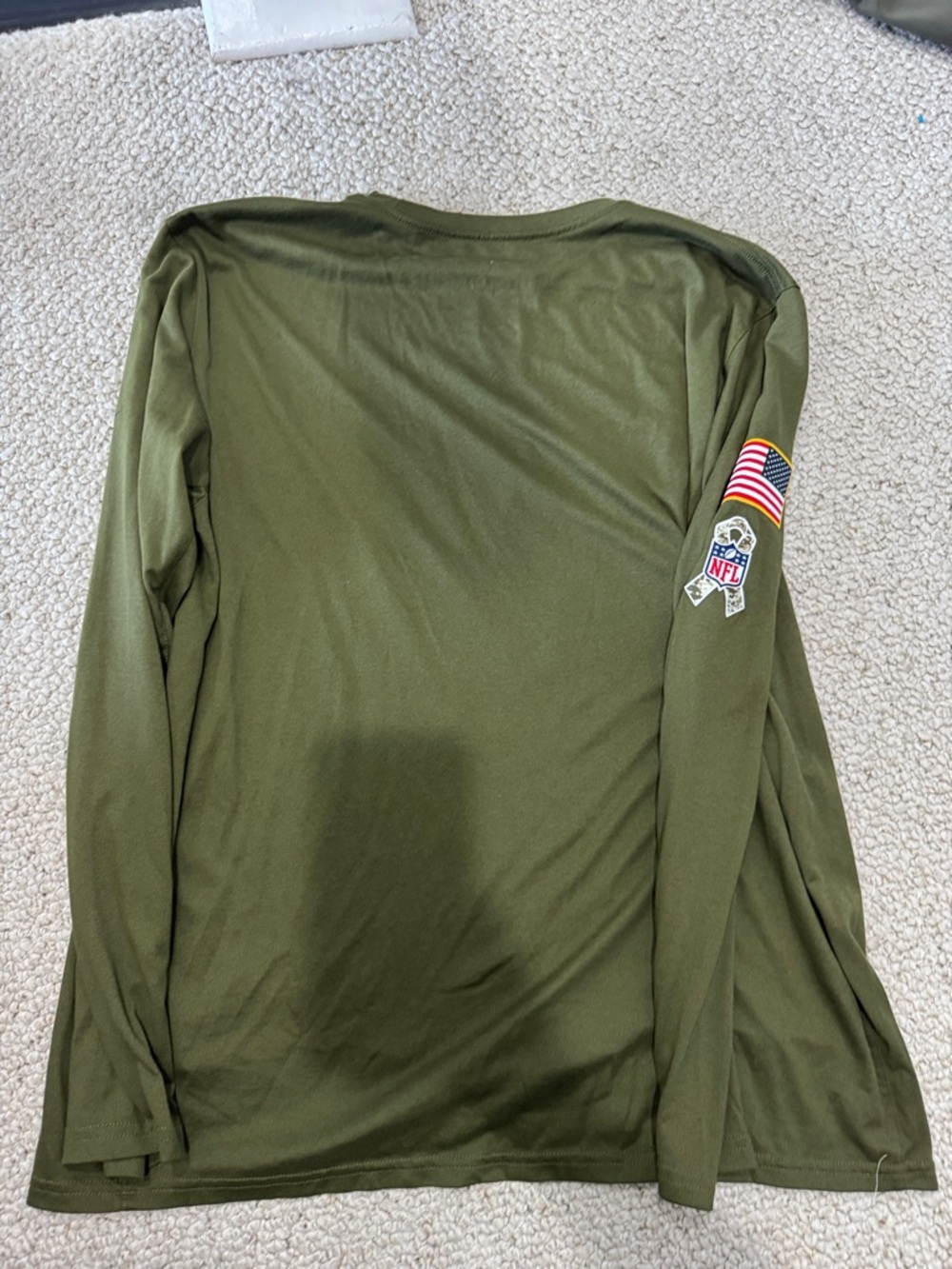 Nike Olive Green Dri-FIT Athletic Tee Military Salute to Service - Picture 3 of 3